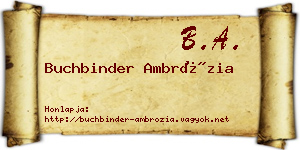 Buchbinder Ambrózia névjegykártya